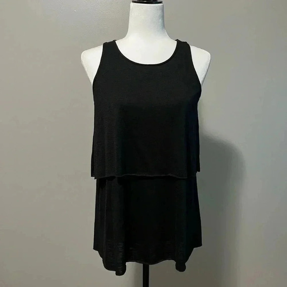 Lord & Taylor Black Layered Tank Top - Picture 1 of 9